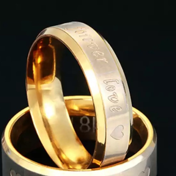 New Stainless Steel Forever Love Gold Ring - Picture 3 of 5